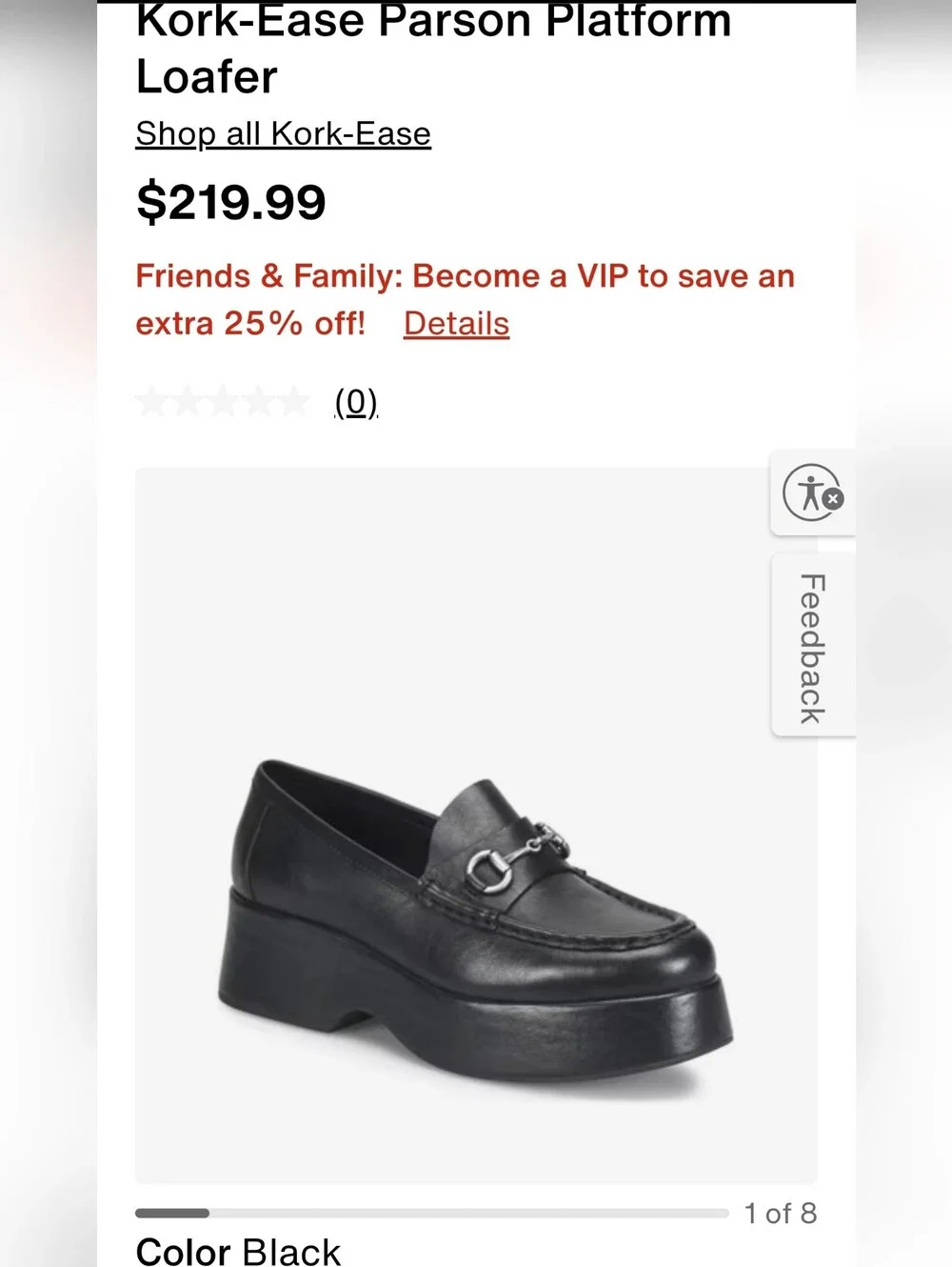 Kork Ease Chunky Platform Loafers Preppy Black Leather Academia Horsebit 9 New